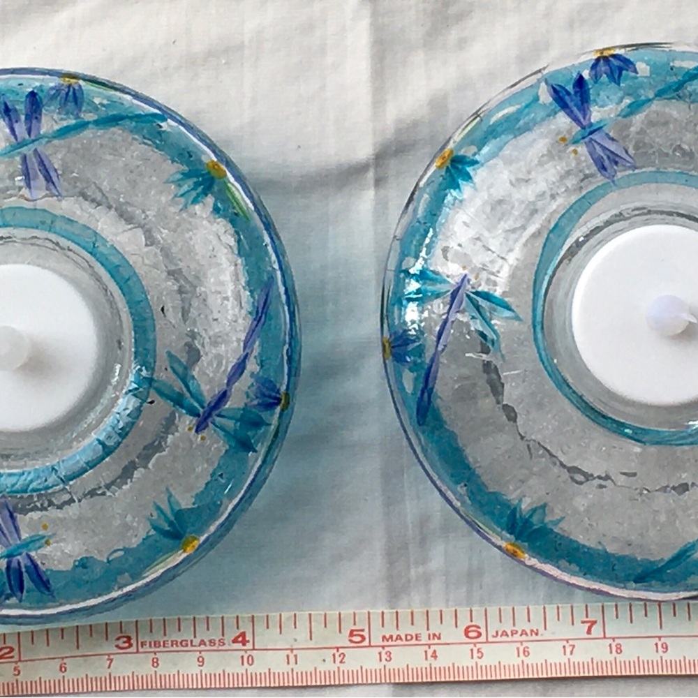 ITEM 201.  Dragonfly glass/crinkle candle set